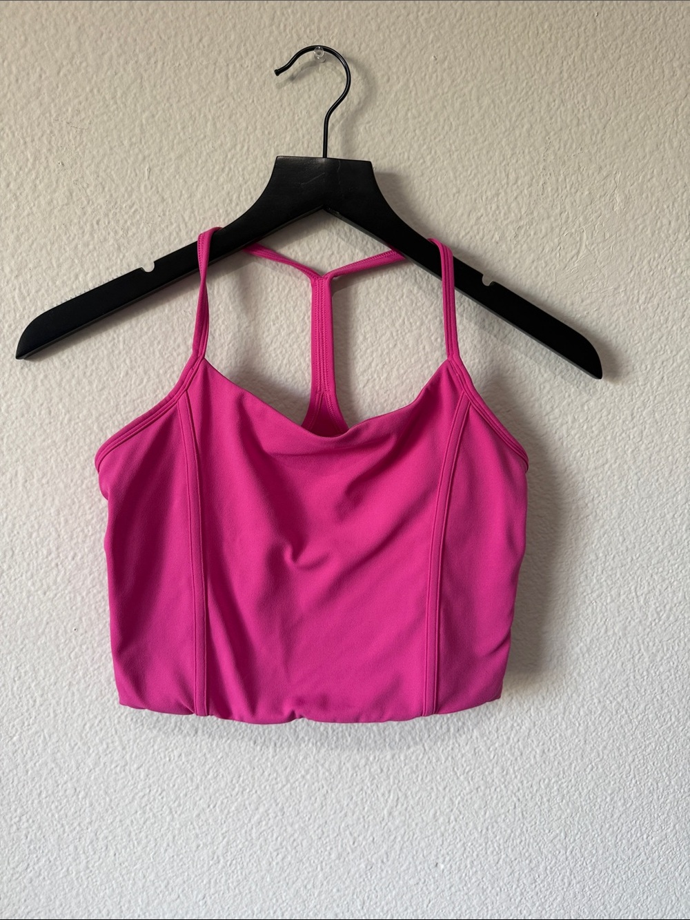 Abercrombie & Fitch YPB Studiosoft Hot Pink T-Back Cropped Sports Tank